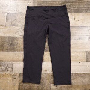Athleta Chaturanga Capri Black Nylon Supplex Lycra Stretch Pants Size Large